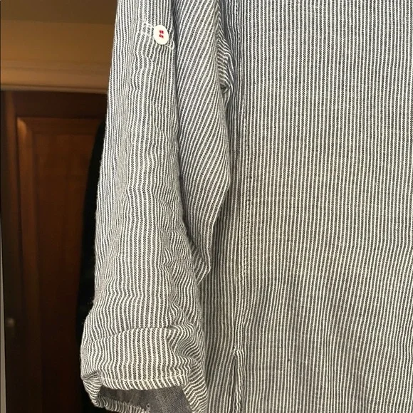 Casual Ticking Stripe Button-Up Dress - Picture 5 of 5